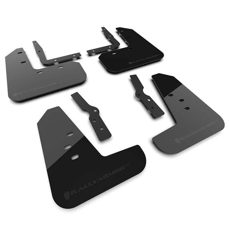 RallyArmor | Black UR Mud Flap Metallic Black Logo - Mustang 2024-2025