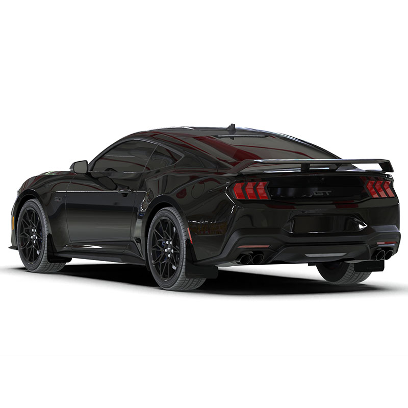 RallyArmor | Black UR Mud Flap Metallic Black Logo - Mustang 2024-2025