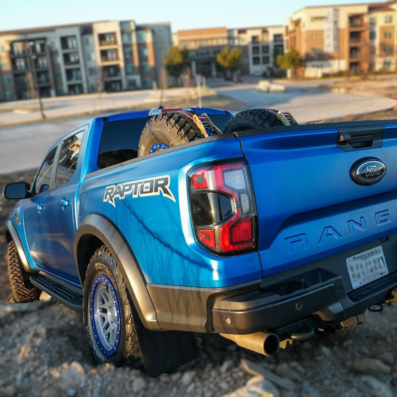 RallyArmor | Black UR Mud Flap Logo Gris - Ranger Raptor 2023-2025