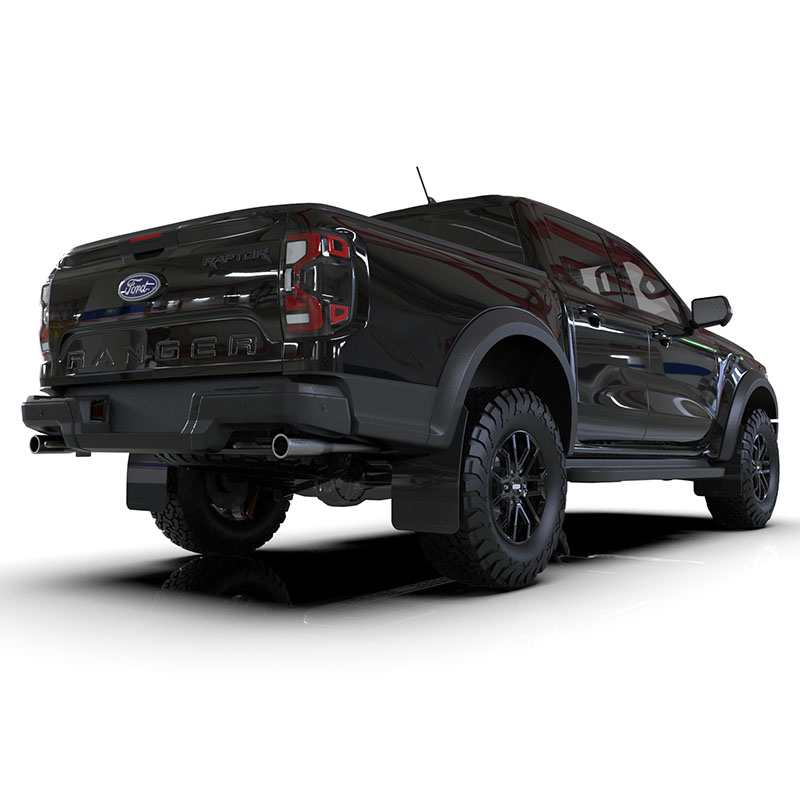 RallyArmor | Black UR Mud Flap Logo Noir Métallique - Ranger Raptor 2023-2025