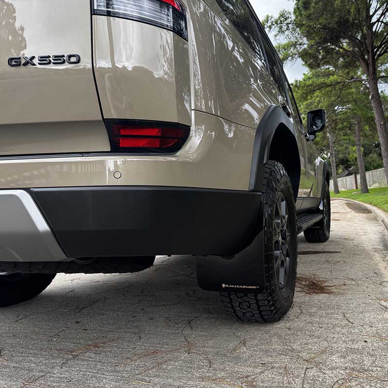 RallyArmor | Black UR Mud Flap Metallic Black Logo - GX550 Overtrail 2024-2025 RallyArmor Mud Flaps