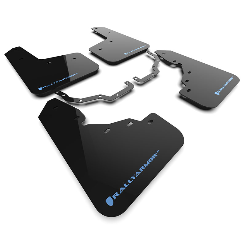 RallyArmor | Black UR Mud Flap Logo Bleu Pâle - Land Cruiser 2024-2025