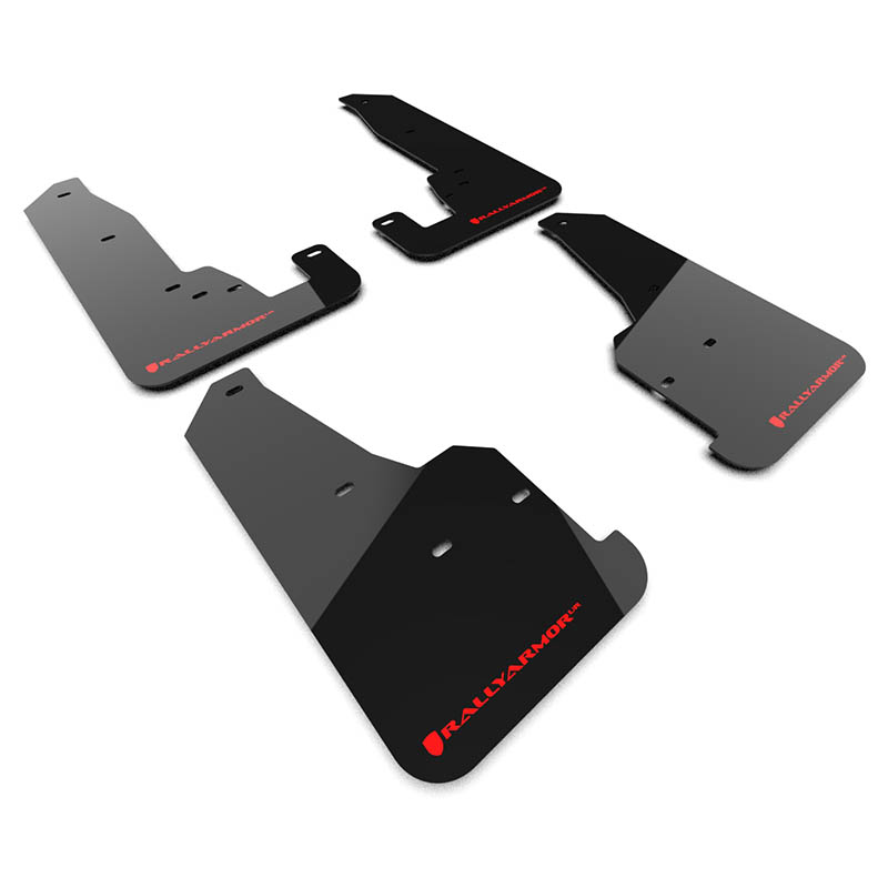 RallyArmor | Black UR Mud Flap Logo Rouge - Grand Cherokee SRT Trackhawk 2018-2021 RallyArmor Garde-boue