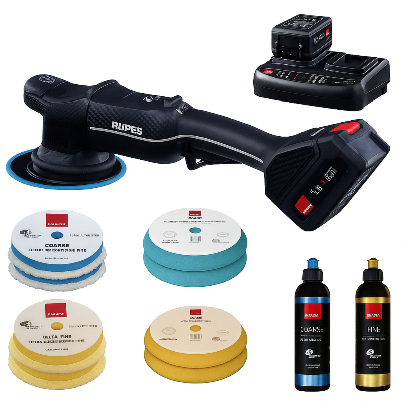 RUPES | Random orbital polisher - Bigfoot HLR21 iBRID - 21mm throw - 150mm-6" backing plate - Complete Kit RUPES Polisseuses