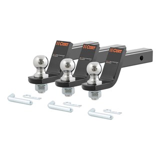 CURT | Loaded Ball Mounts with 2" Balls (2" Shank, 7,500 lbs., 4" Drop, 3-Pack)