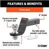 CURT | Loaded Ball Mounts with 2" Balls (2" Shank, 7,500 lbs., 4" Drop, 3-Pack)