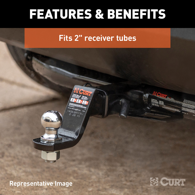 CURT | Loaded Ball Mounts with 2" Balls (2" Shank, 7,500 lbs., 4" Drop, 3-Pack)