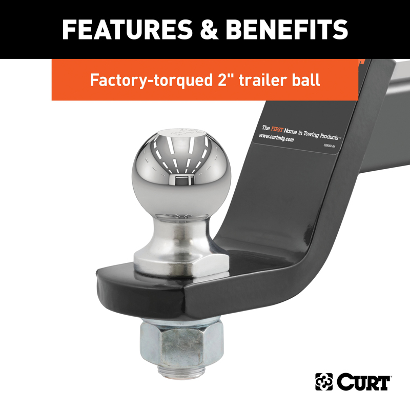 CURT | Loaded Ball Mounts with 2" Balls (2" Shank, 7,500 lbs., 4" Drop, 3-Pack)