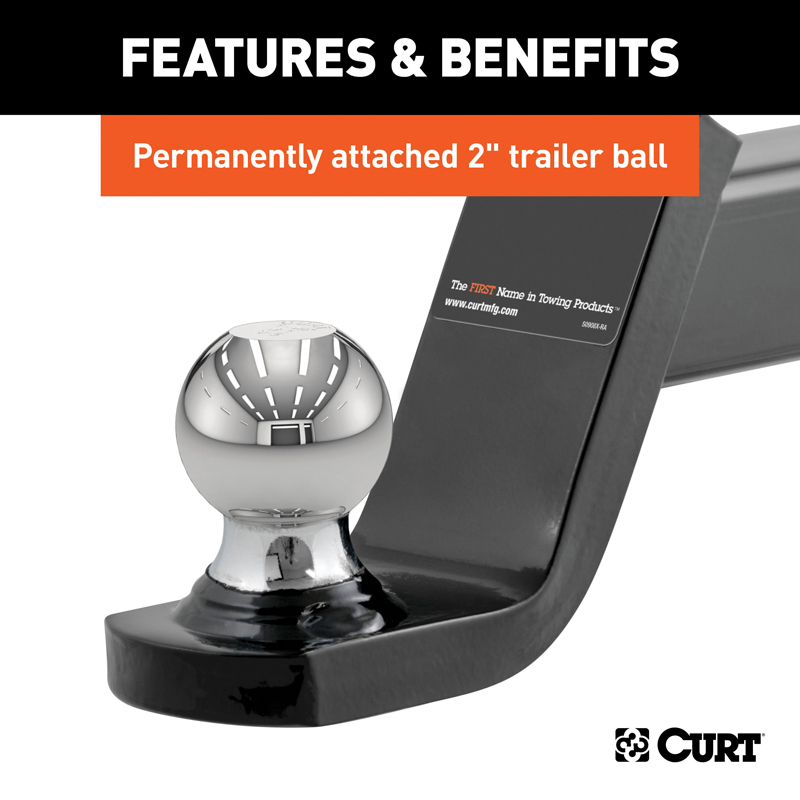CURT | Towing Starter Kit with 2" Ball (2" Shank, 7,500 lbs, 4" Drop)
