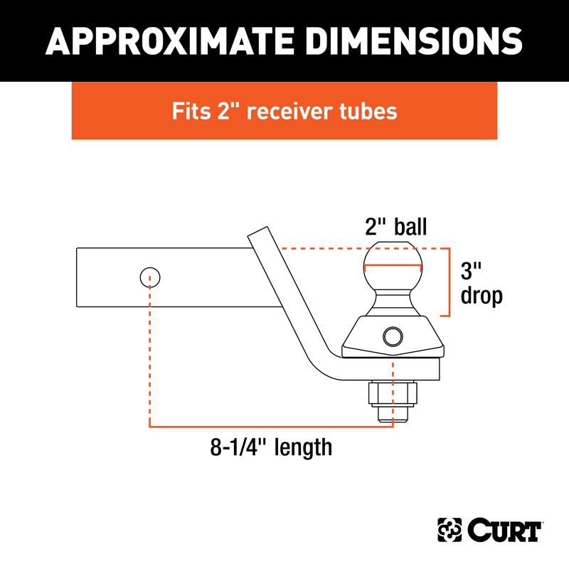 CURT | RockerBall Cushion Hitch with 2" Ball (2" Shank, 7,500 lbs., 3" Drop) CURT Hitch Balls & Mounts