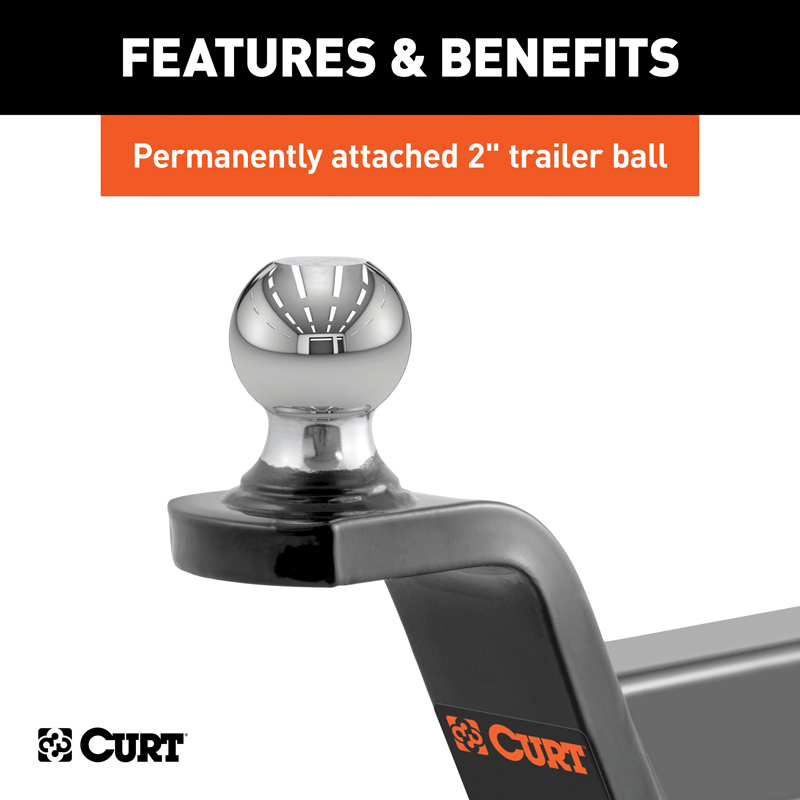 CURT | Fusion Ball Mount with 2" Ball (2" Shank, 7,500 lbs., 2" Rise)