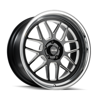 RIDLER | 611 20x10.0 ET0 - Gloss Black Milled With Diamond Cut Lip