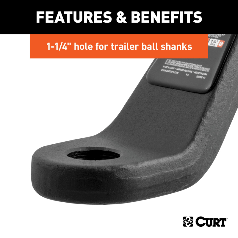 CURT | Forged Ball Mount (2" Shank, 17,000 lbs., 2" Drop, 8-1/2" Long) CURT Hitch Balls & Mounts