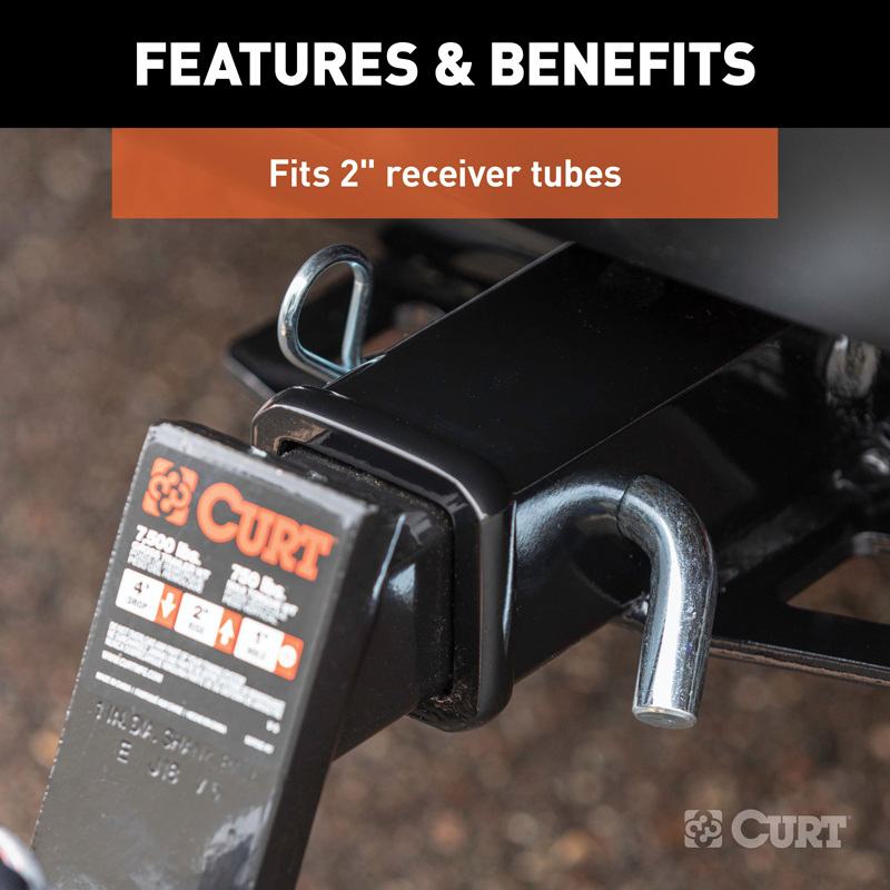 CURT | Towing Starter Kit with 2" Ball (2" Shank, 7,500 lbs, 4" Drop)
