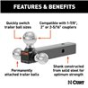 CURT | Multi-Ball Mount (2" Solid Shank, 1-7/8", 2" & 2-5/16" Chrome Balls)