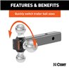 CURT | Multi-Ball Mount (2" Solid Shank, 1-7/8", 2" & 2-5/16" Chrome Balls)