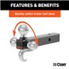 CURT | Multi-Ball Mount with Hook (2" Solid Shank, 1-7/8", 2" & 2-5/16" Chrome Balls)