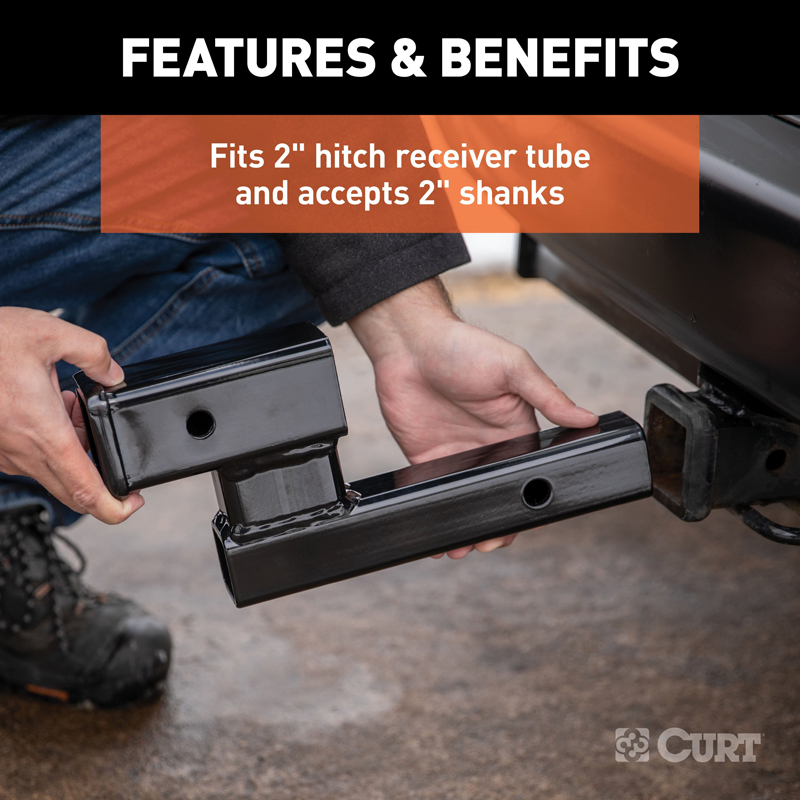 CURT | Receiver Hitch Adapter (2" Shank, 4" Drop, 7,500 lbs.) CURT Hitch Balls & Mounts