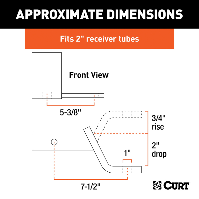 CURT | Sway Tab Ball Mount (2" Shank, 7,500 lbs., 2" Drop) CURT Hitch Balls & Mounts