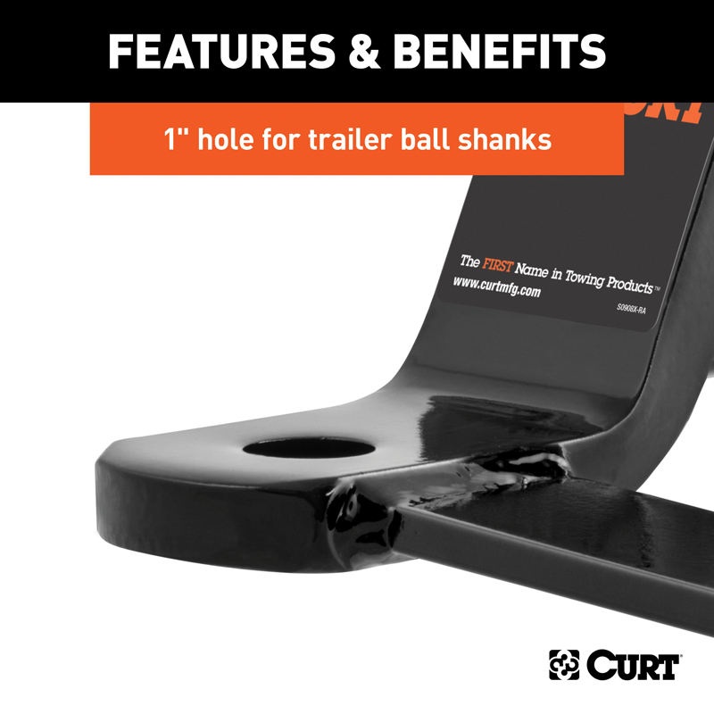 CURT | Sway Tab Ball Mount (2" Shank, 7,500 lbs., 2" Drop) CURT Hitch Balls & Mounts