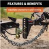 CURT | Adjustable Channel Mount with Dual Ball (2" Shank, 14,000 lbs., 6" Drop)