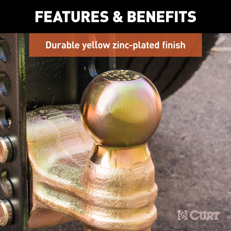 CURT | Adjustable Channel Mount with Dual Ball (2" Shank, 14,000 lbs., 6" Drop)