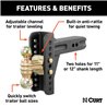 CURT | Adjustable Channel Mount with Dual Ball (2-1/2" Shank, 20,000 lbs., 6" Drop)