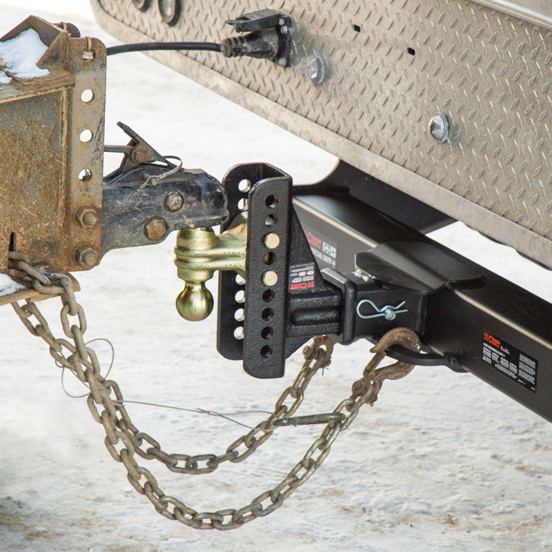 CURT | Adjustable Channel Mount with Dual Ball (2-1/2" Shank, 20,000 lbs., 6" Drop) CURT Hitch Balls & Mounts