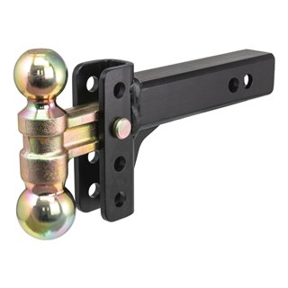 CURT | Slim Adjustable Channel Mount with Dual Ball (2" Shank, 10K, 3-3/4" Drop)