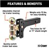 CURT | Slim Adjustable Channel Mount with Dual Ball (2" Shank, 10K, 3-3/4" Drop) CURT Hitch Balls & Mounts