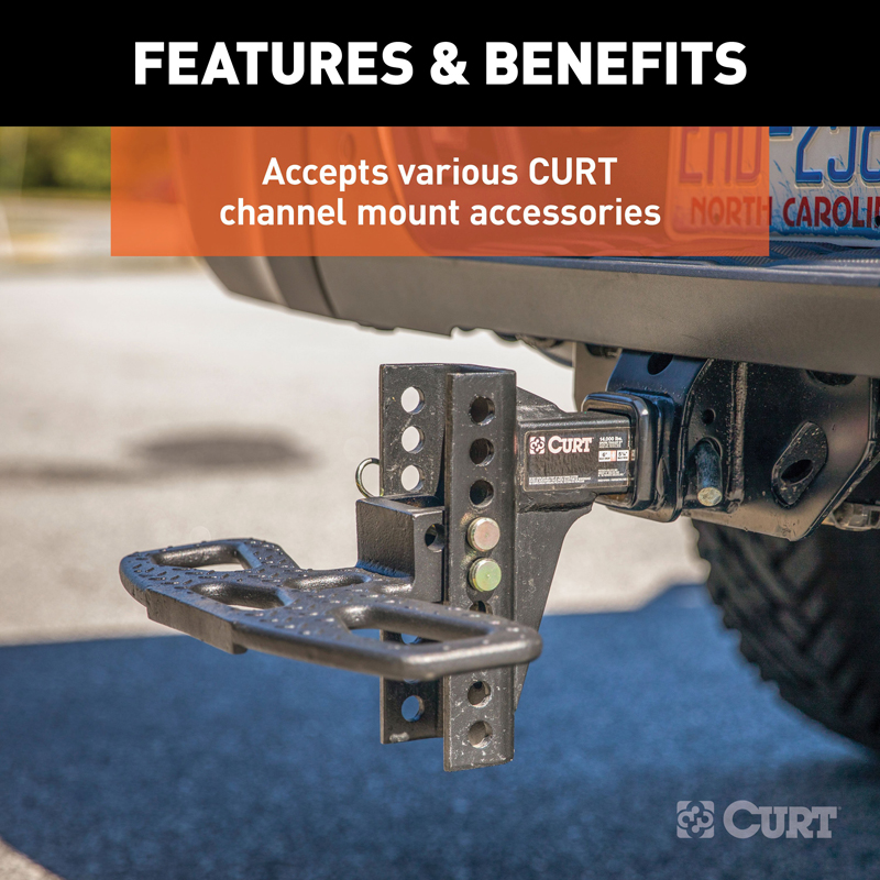 CURT | Adjustable Channel Mount with 2-5/16" Ball & Pintle (2" Shank, 13,000 lbs.)
