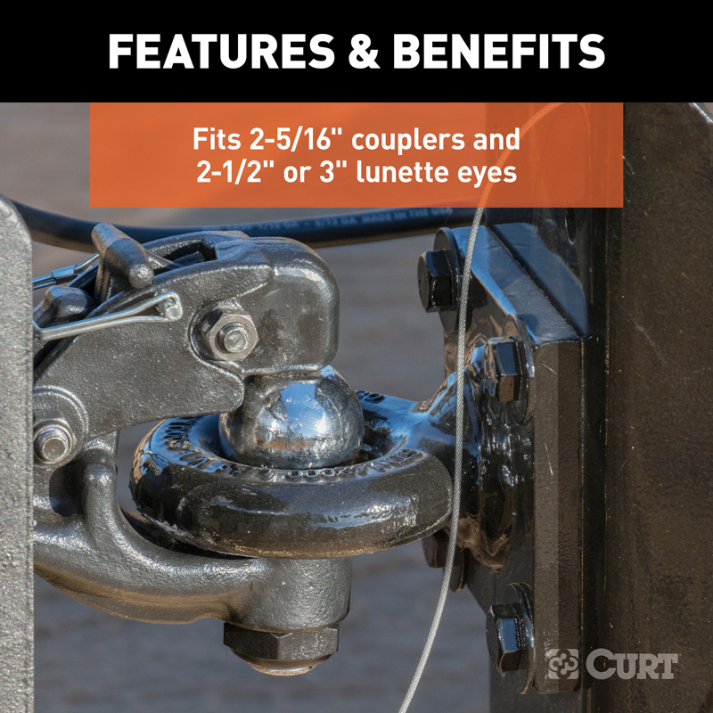 CURT | Adjustable Channel Mount with 2-5/16" Ball & Pintle (2-1/2" Shank, 20,000 lbs.)