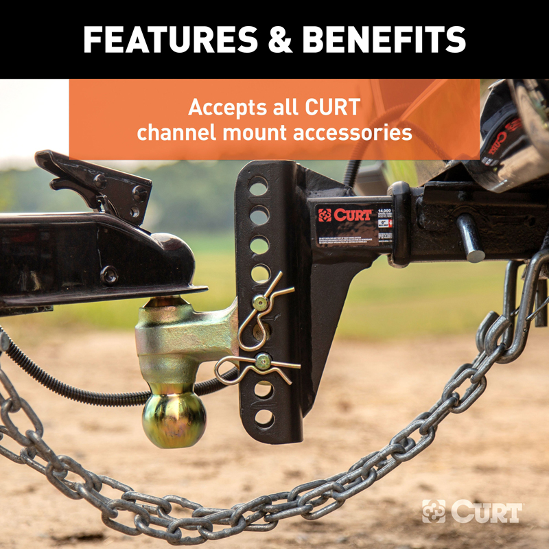 CURT | Replacement 2" Channel Mount Shank (Fits #45900 or #45907, 14,000 lbs.) CURT Hitch Balls & Mounts