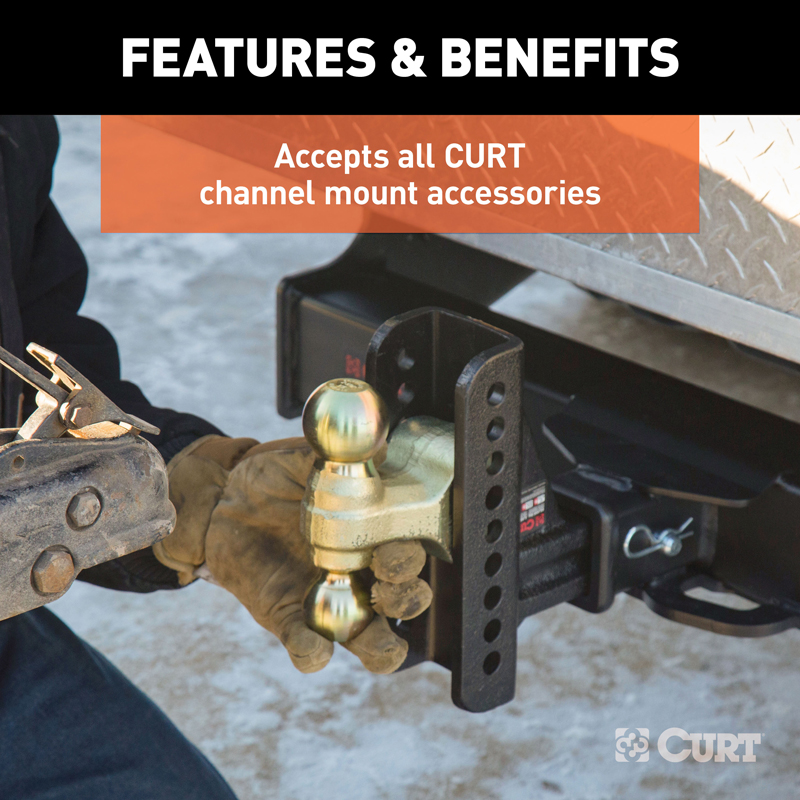 CURT | Replacement 2-1/2" Channel Mount Shank (Fits #45902 or #45908, 20,000 lbs.) CURT Hitch Balls & Mounts