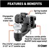 CURT | Replacement Channel Mount Ball & Pintle Hitch (2-5/16" Ball, 13,000 lbs.)