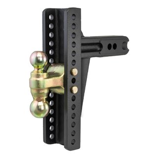 CURT | Adjustable Channel Mount, Dual Ball (2-1/2" Shank, 20,000 lbs., 10-3/8" Drop) CURT Hitch Balls & Mounts