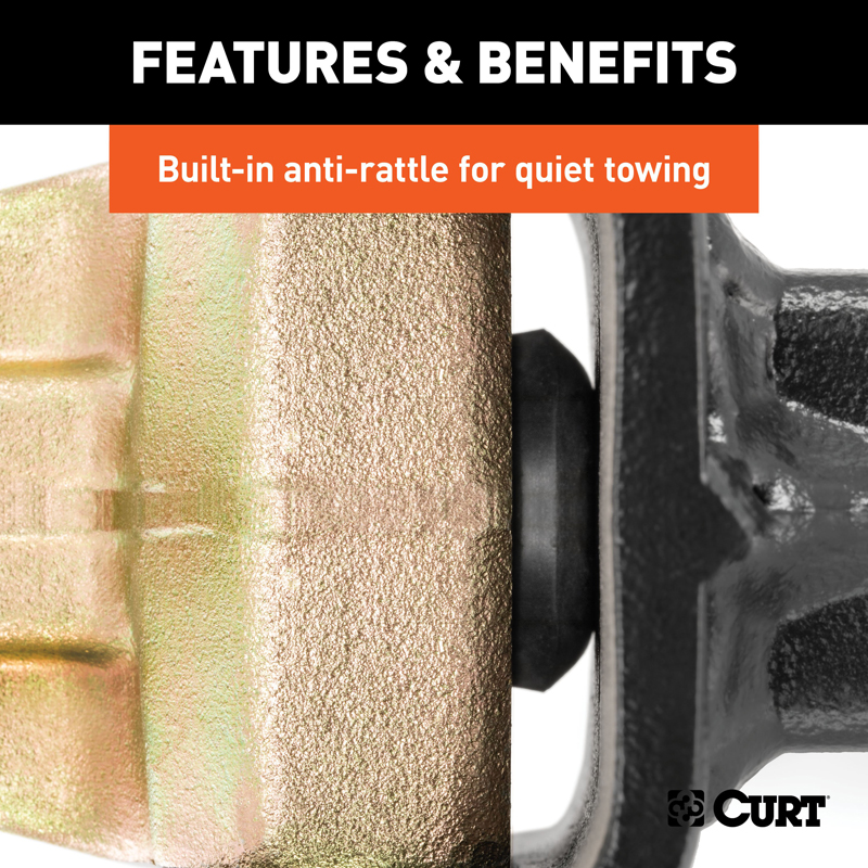 CURT | Adjustable Channel Mount, Dual Ball (2-1/2" Shank, 20,000 lbs., 10-3/8" Drop)