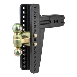 CURT | Adjustable Channel Mount with Dual Ball (3" Shank, 21,000 lbs., 10-5/8" Drop)