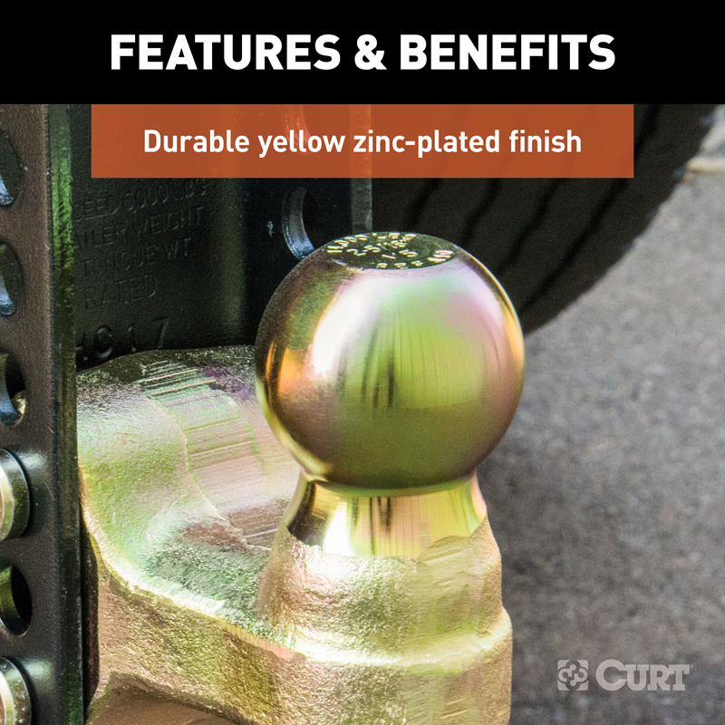CURT | Adjustable Channel Mount with Dual Ball (3" Shank, 21,000 lbs., 10-5/8" Drop)