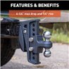 CURT | Rebellion XD Adjustable Cushion Hitch (2" Shank, 2", 2-5/16" Balls, 15K)