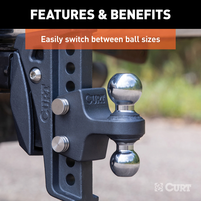 CURT | Replacement Rebellion XD Dual Ball, 2" & 2-5/16", Up to 15K CURT Hitch Balls & Mounts