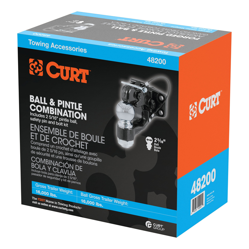 CURT | Ball & Pintle Hitch (2-5/16" Ball, 16,000 lbs. Ball Capacity)