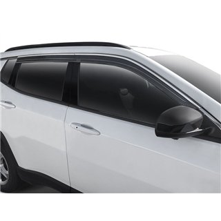 Husky Liners | Low Profile Ventvisor Deflector; Smoke with Chrome Trim; Outside Mount; 4 pc. - LS430 4.3L 2001-2006