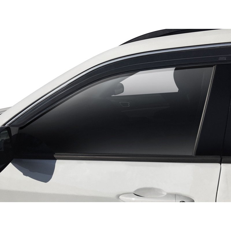 Husky Liners | Low Profile Ventvisor Deflector; Smoke with Chrome Trim; Outside Mount; 4 pc. - Grand Cherokee 2011-2021