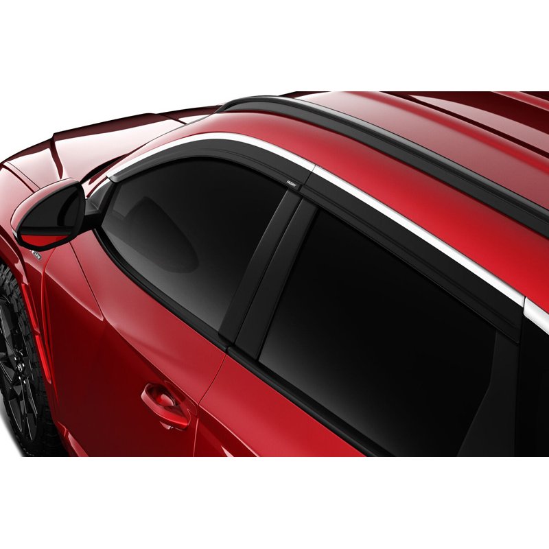 Husky Liners | Low Profile Ventvisor Deflector; Smoke with Chrome Trim; Outside Mount; 4 pc. - Tucson 1.6T / 2.5L 2022-2023