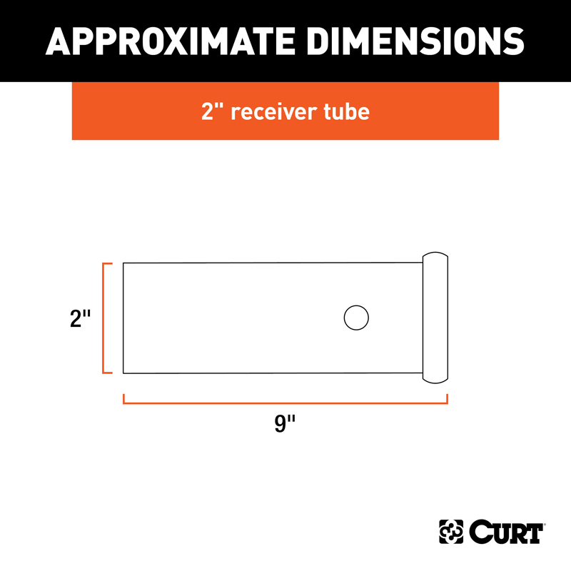 CURT | 9" Raw Steel Receiver Tubing (2" Receiver) CURT Hitch Accessories