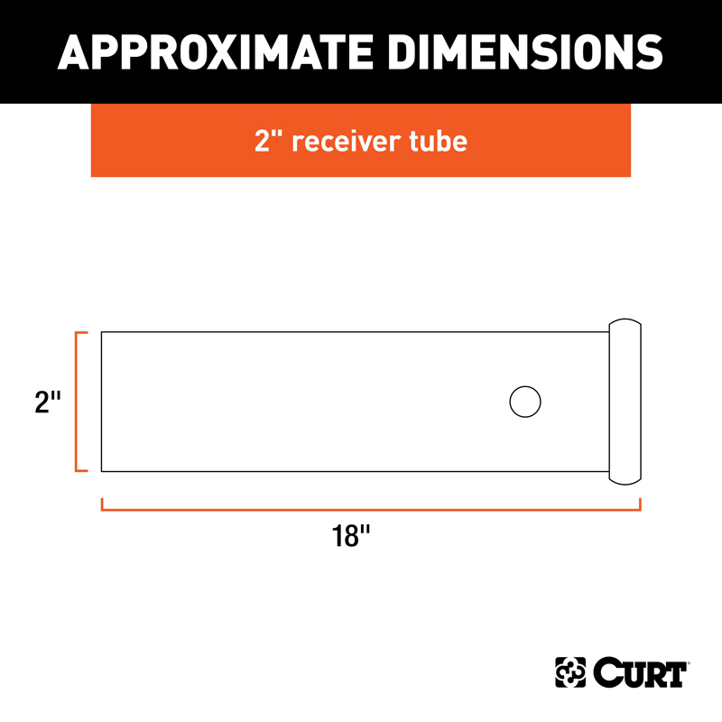 CURT | 18" Raw Steel Receiver Tubing (2" Receiver) CURT Hitch Accessories