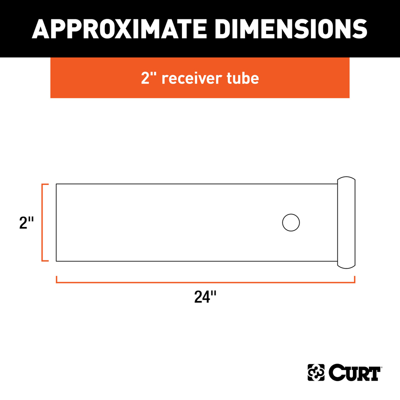 CURT | 24" Raw Steel Receiver Tubing (2" Receiver) CURT Hitch Accessories