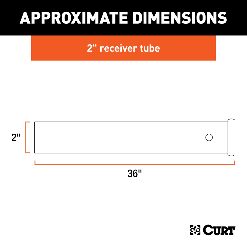 CURT | 36" Raw Steel Receiver Tubing (2" Receiver) CURT Hitch Accessories