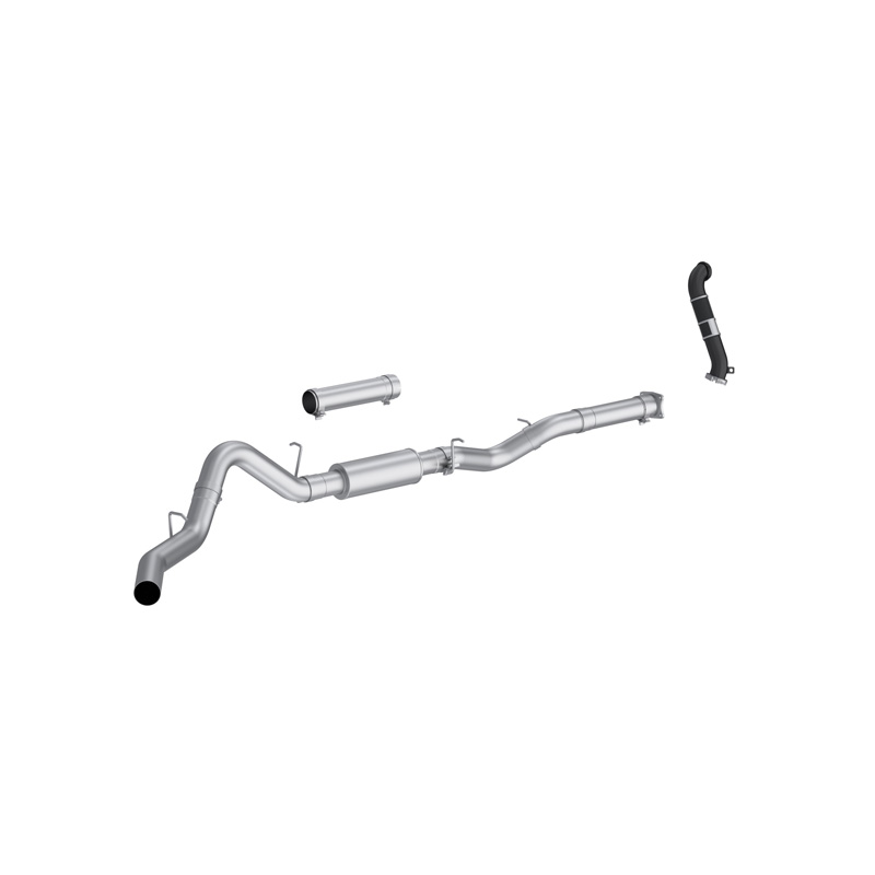 MBRP | MBRP 4in. Cat-Back Single Side with Downpipe, AL. - Silverado / Sierra 2500 HD 6.6L 2005